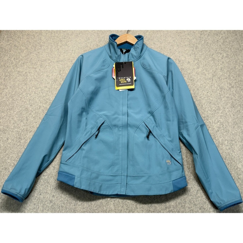 Mountain Hardwear Womens Tempo Windstopper Jacket Teal Blue Outdoor Soft Shell L
